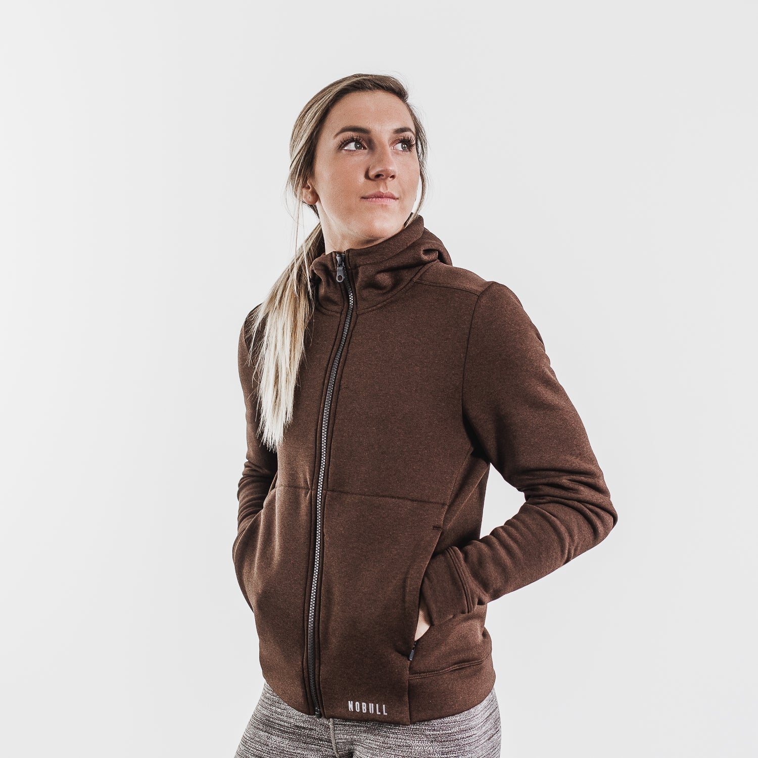 WOMEN'S PERFORMANCE ZIPUP HOODIE MOCHA NOBULL NOBULL UK